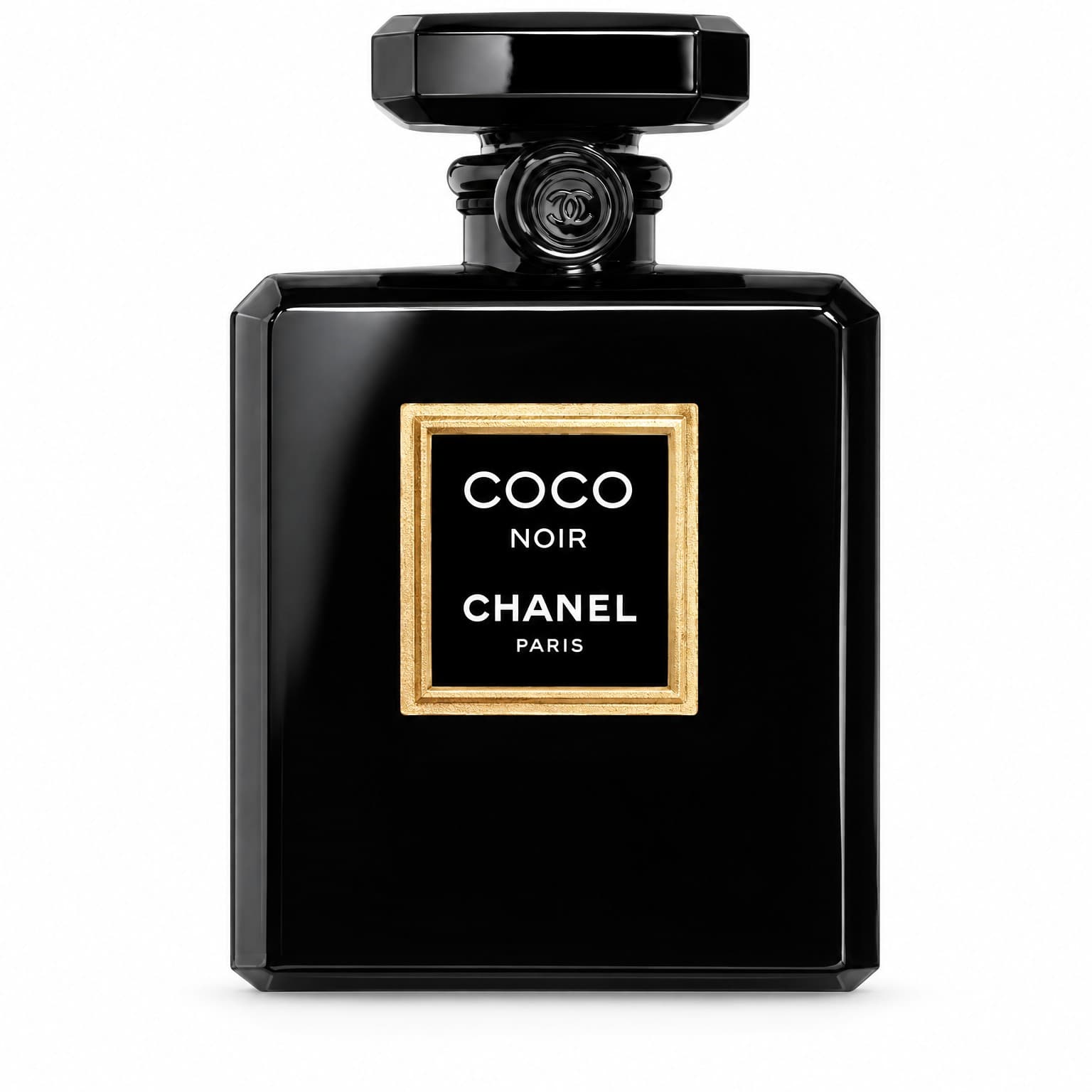 Coco Noir Extrait : visuel recréé par IA d’après la photo du flacon