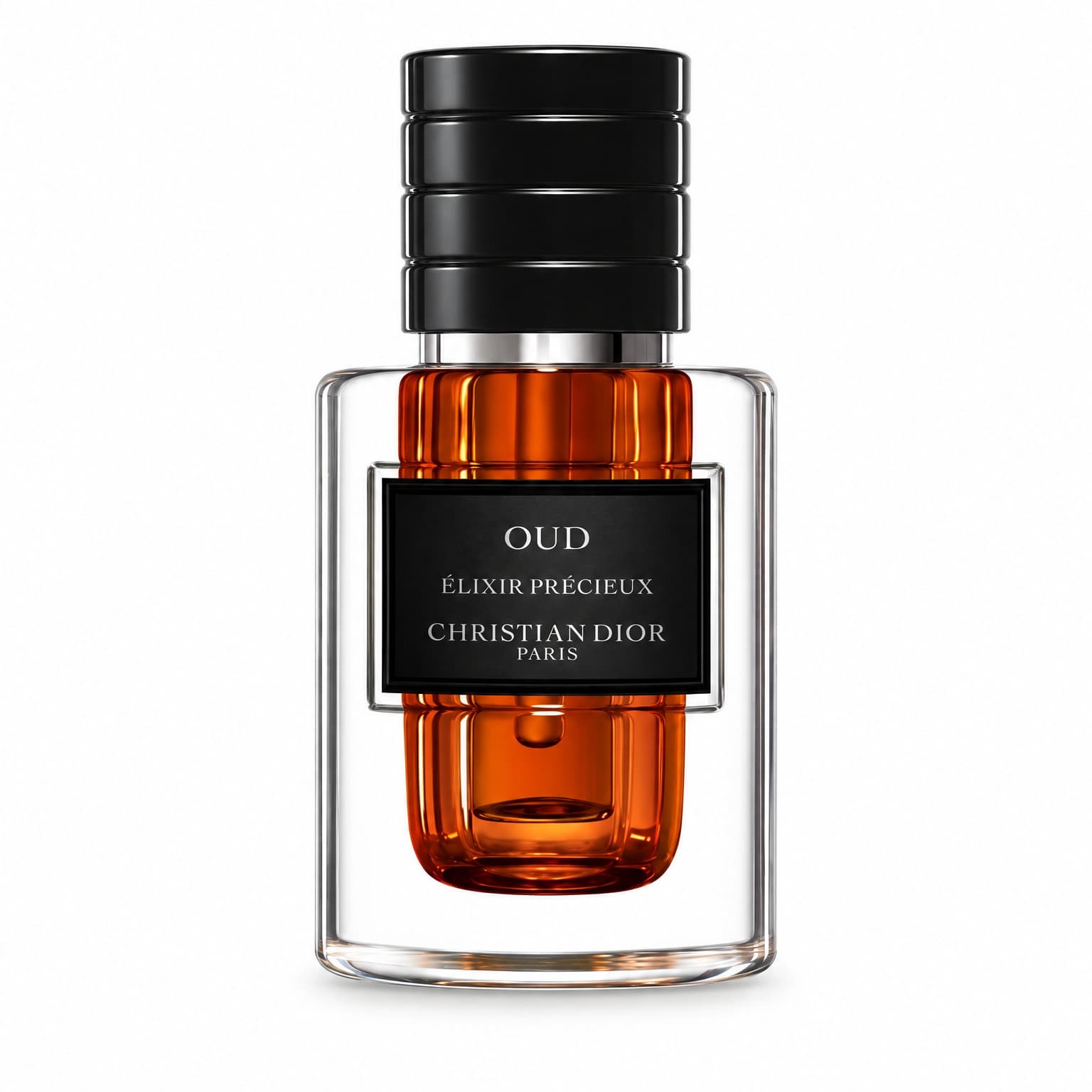 Oud Elixir Précieux : visuel recréé par IA d’après la photo du flacon