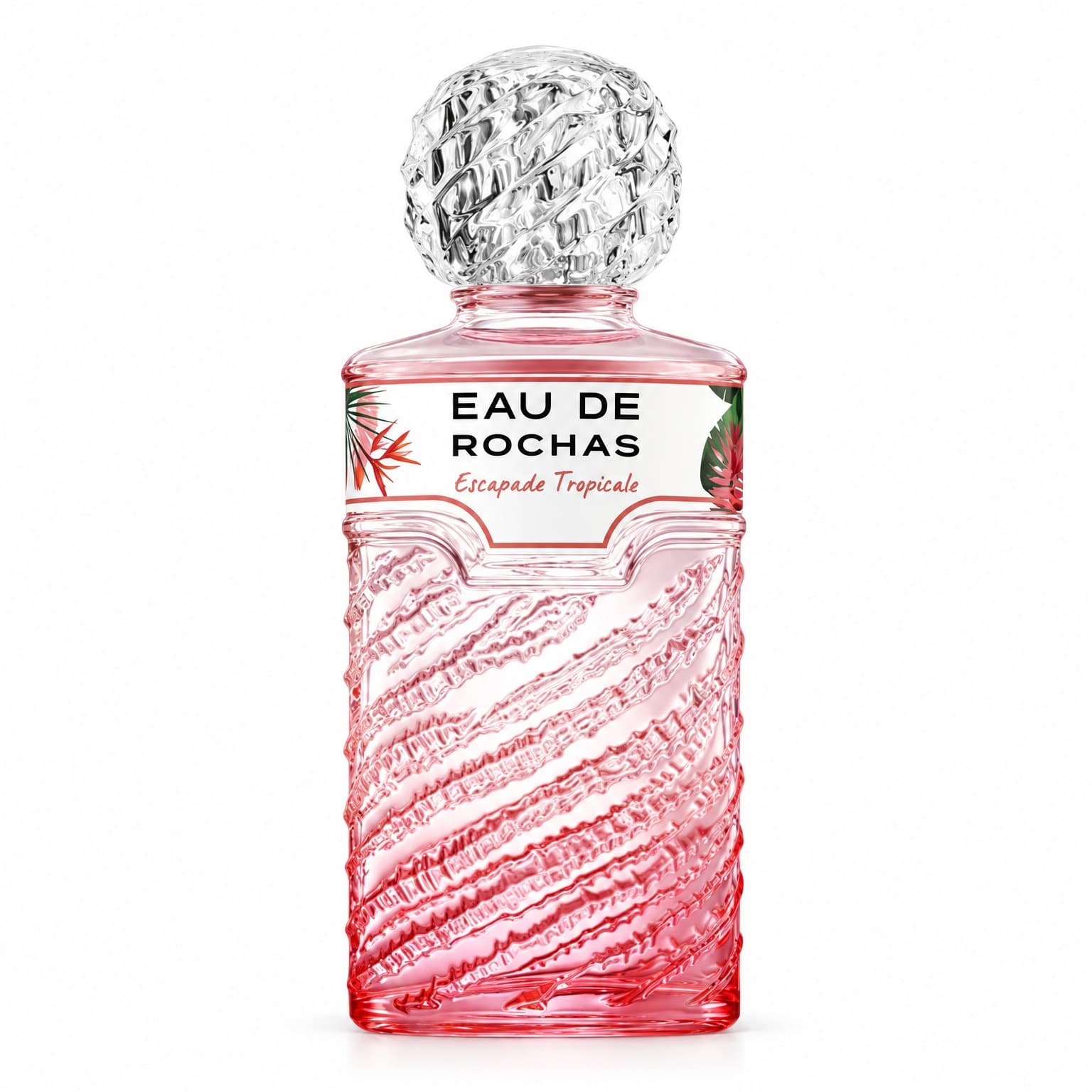 Eau de Rochas Escapade Tropicale : visuel recréé par IA d’après la photo du flacon